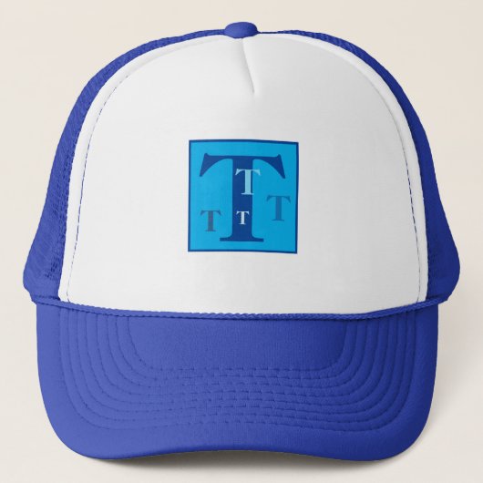 Cooler Buchstabe "T" (personalisiert)   T - Shirt Truckerkappe (Vorderseite)