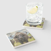 Cooler Buffalo Stein Untersetzer! Steinuntersetzer (Seitenansicht)