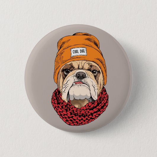 Cooler Bulldog Button (Vorderseite)