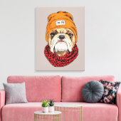 Cooler Bulldog Leinwanddruck (Insitu (Wohnzimmer))