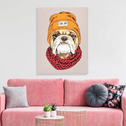 Cooler Bulldog Leinwanddruck (Insitu (Wohnzimmer))