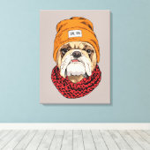 Cooler Bulldog Leinwanddruck (Insitu (Holzboden))