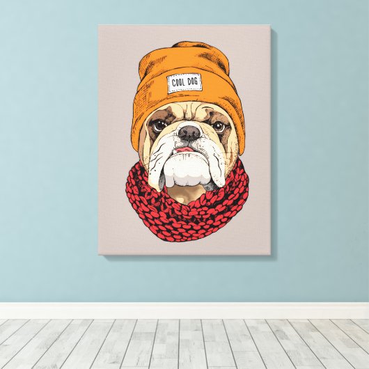 Cooler Bulldog Leinwanddruck (Insitu (Holzboden))