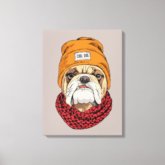 Cooler Bulldog Leinwanddruck (Vorderseite)