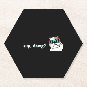 Cooler Bulldog mit Minzsonne! Sup Dawg! Untersetzer