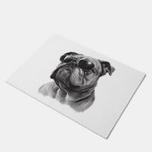 Cooler Bulldog mit Sonnenbrille Fußmatte (Schrägansicht)