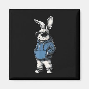 Cooler Bunny Face Sungles Rabbit Happy Ostertag Ki Magnet