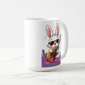 Cooler Bunny Rockstar Kaffeetasse (VorderseiteRechts)