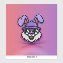 Cooler Bunny Sticker: Trendy & Fun Design!