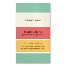 Cooler bunter gestreifter beruflicher Maler Magnetische Visitenkarte