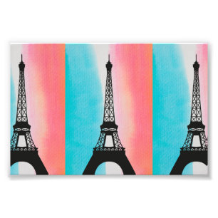 Cooler bunter Hintergrund Eiffel-Turm-Paris Fotodruck