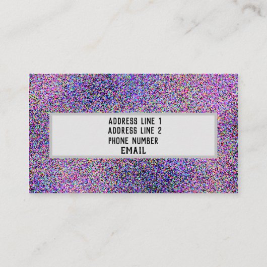 Cooler bunter Imitat-Glitzer-funkelnd Hintergrund Visitenkarte (Rückseite)