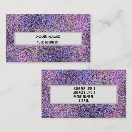 Cooler bunter Imitat-Glitzer-funkelnd Hintergrund Visitenkarte (Vorne/Hinten)