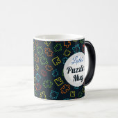 Cooler, bunter Jigsaw "(name) Puzzlin' Tasse", Verwandlungstasse (VorderseiteRechts)