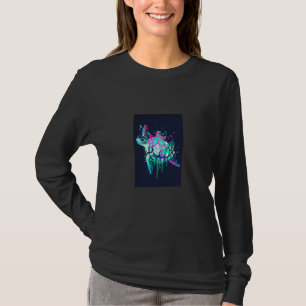 Cooler Bunter Meeresschildkröten-Surfclub Blau Grü T-Shirt