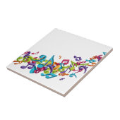 cooler bunter Musiknoten u. Tonkunstbild Fliese (Seite)