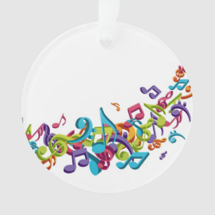 Cooler bunter Musiknoten u. Tonmusikmode Ornament