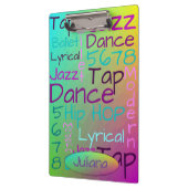 Cooler bunter Tanz personalisiert Klemmbrett (Links)