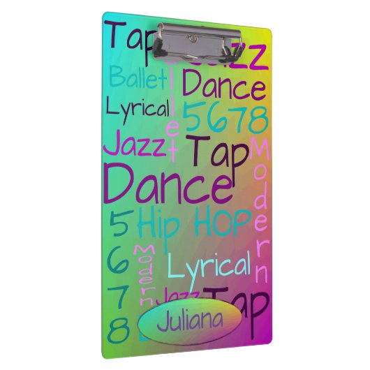 Cooler bunter Tanz personalisiert Klemmbrett (Rechts)