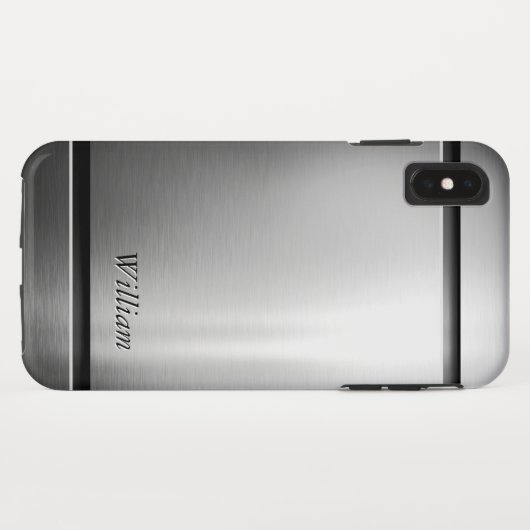 Cooler Bürsten-Metallrostfreier Stahl-Blick mit Case-Mate iPhone Hülle (Rückseite (Horizontal))