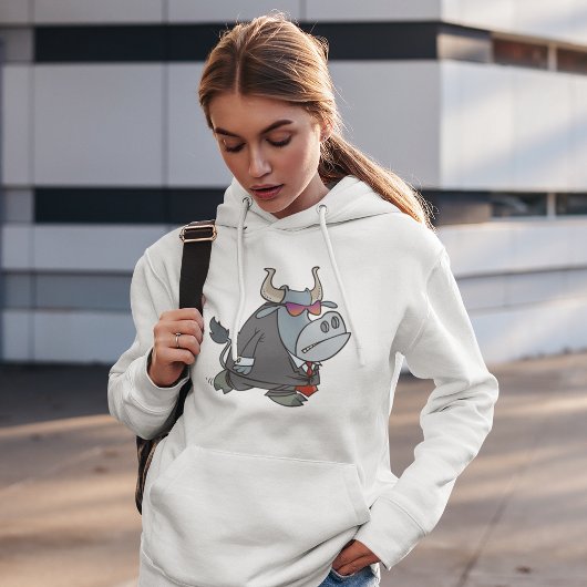 Cooler Business Bull im Anzug mit Sonnenbrille Hoodie