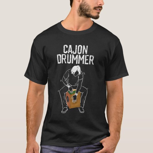 Cooler Cajon Drummer Funny Music Festival T-Shirt (Vorderseite)