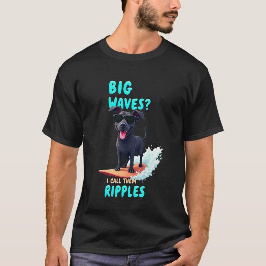 Cooler Cane Corso Surfhund T-Shirt (Vorderseite)