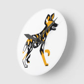 Cooler Cape-Jagdhund - Afrikanischer Wildhund- Runde Wanduhr (Winkel)