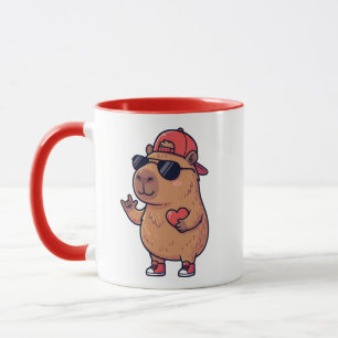 Cooler Capybara ASL Ich liebe dich Zeichen Valenti Tasse