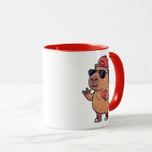 Cooler Capybara ASL Ich liebe dich Zeichen Valenti Tasse (VorderseiteRechts)
