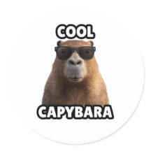 Cooler Capybara-Aufkleber