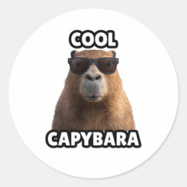 Cooler Capybara-Aufkleber Runder Aufkleber