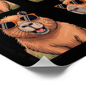 Cooler Capybara mit Sungles PhotoBooth Lustig Poster (Ecke)