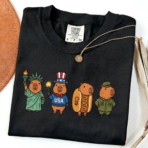Cooler Capybara Patriotisches Vintage 4. Juli USA T-Shirt