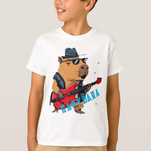 Cooler Capybara-Rockstar-Elektrogitarrespieler T-Shirt