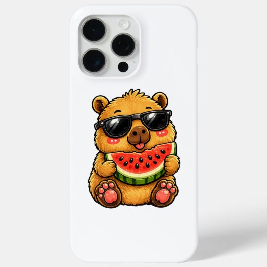 Cooler Capybara Wassermelone Sommer Case-Mate iPhone Hülle (Rückseite)