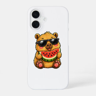 Cooler Capybara Wassermelone Sommer iPhone 16 Hülle