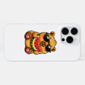 Cooler Capybara Wassermelone Sommer iPhone Hülle (Rückseite (Horizontal))