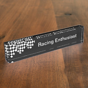 Cooler Car Racing Enthusiast Thema Namenschild Namensplakette