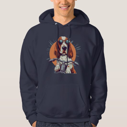 Cooler Cartoon-Basset-Hobby-T - Shirt (Vorderseite)