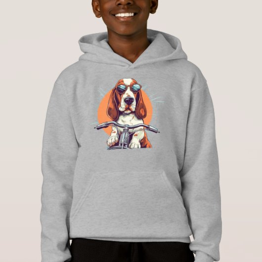 Cooler Cartoon-Basset-Hobby-T - Shirt (Vorderseite)