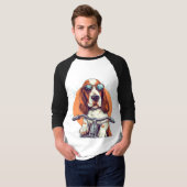 Cooler Cartoon-Basset-Hobby-T - Shirt (Vorne ganz)
