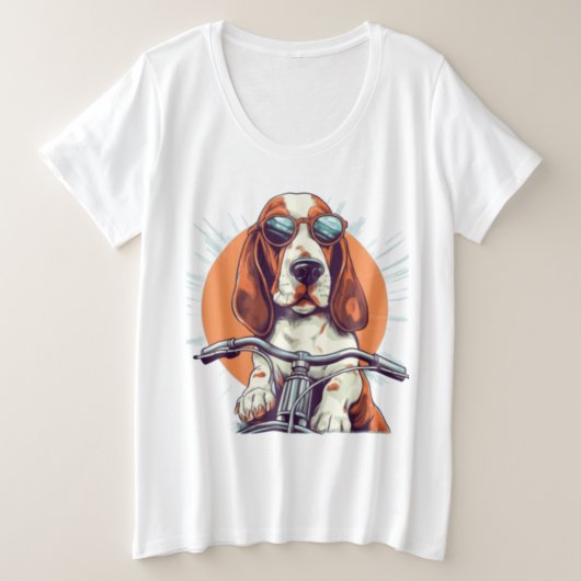 Cooler Cartoon-Basset-Hobby-T - Shirt (Design vorne)