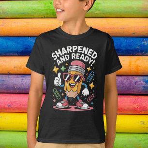 Cooler Cartoon-Bleistift mit Sonnenbrille Zurück z T-Shirt
