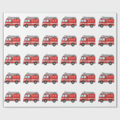 Cooler Cartoon-Feuer-LKW/Motor Geschenkpapier (Flach)
