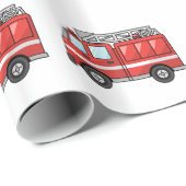 Cooler Cartoon-Feuer-LKW/Motor Geschenkpapier (Rolleneckpunkt)