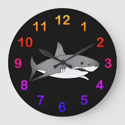 Cooler Cartoon Große Wanduhr (Vorderseite)