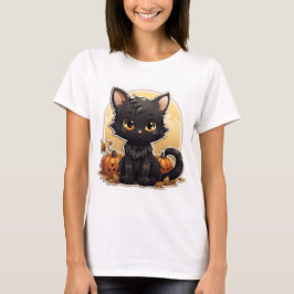 Cooler Cartoon Halloween Cat T-Shirt