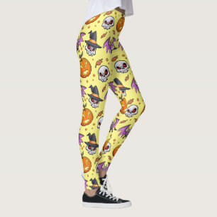 Cooler Cartoon Halloween (gelb) Leggings