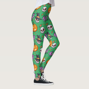 Cooler Cartoon Halloween (grün) Leggings